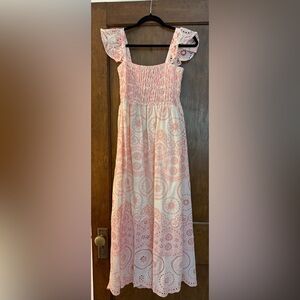 Pink and White Maxi Dress